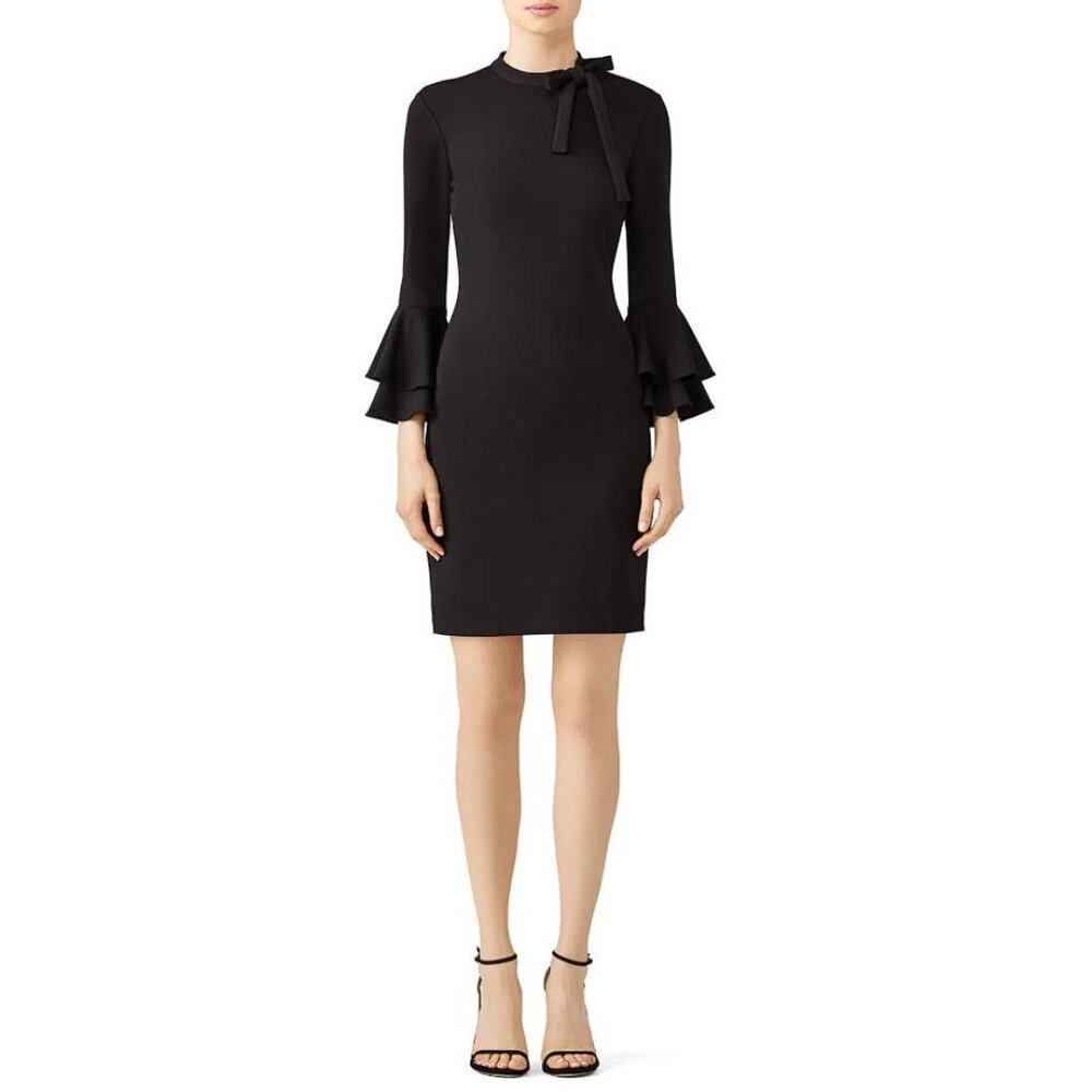 ALEXIA ADMOR Women's Black Ruffle Sleeve Dress Size XS
